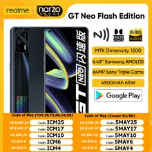 realme GT NEO Flash Edition 5G Smartphone MTK Dimensity 1200 120Hz Super AMOLED 6.43" 64MP Triple Rear Cams 4500mAh 65W Android