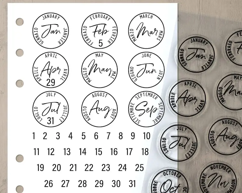 2022 News date month stamp Clear Stamps for Scrapbooking Transparent ...