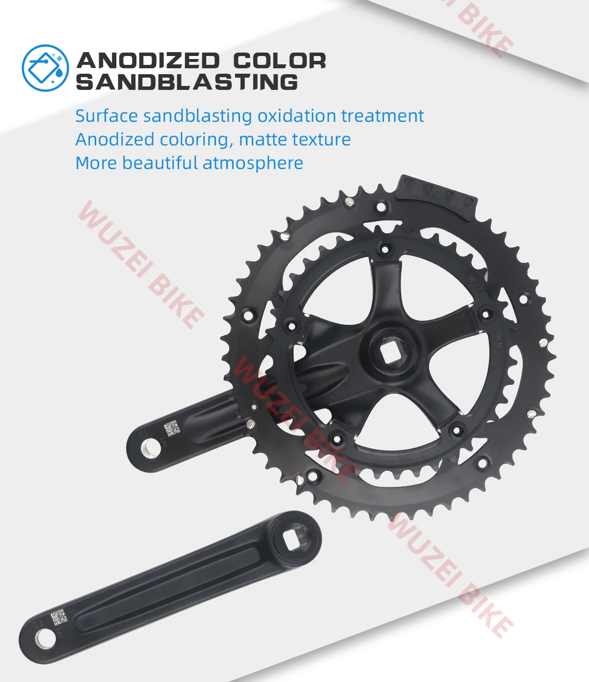 PROWHEEL RPF-521-N Road/Folding Bicycle Square Hole Crankset 8/9