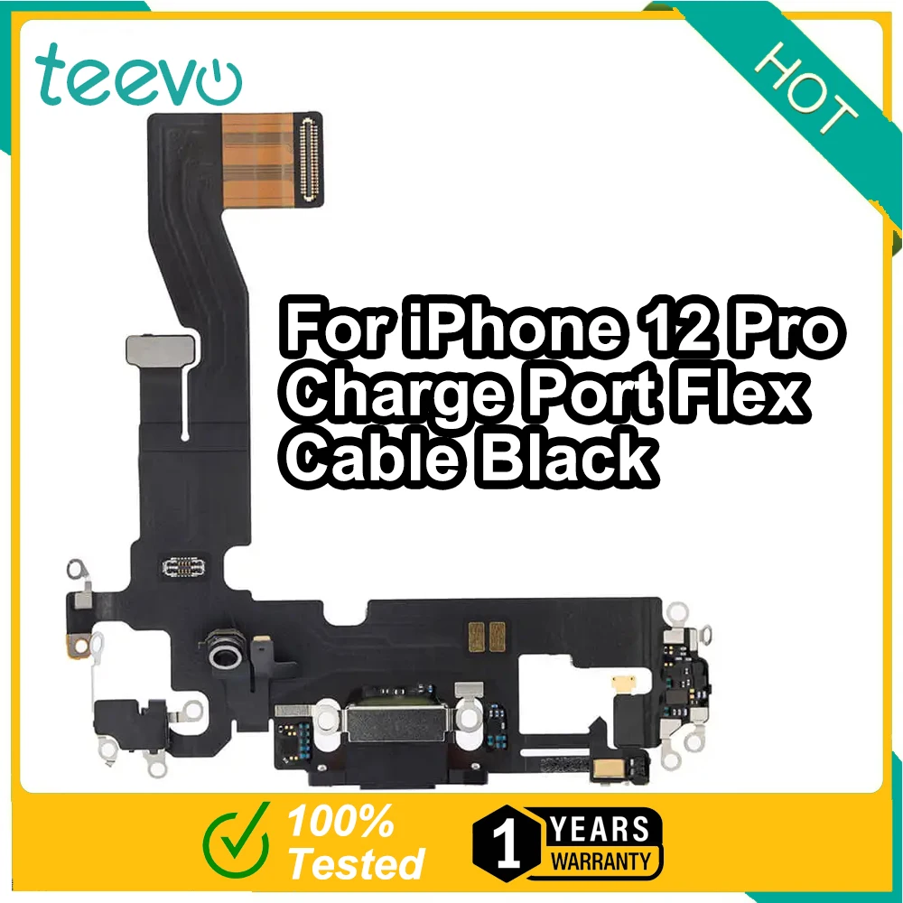 

Teevo телефон гибкий кабель для iPhone 12 Pro порт зарядки гибкий кабель черный