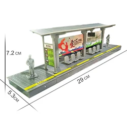 DIY 1:64 Metro Station Model Architecture Scene Building Kit for Diorama and Sand Table Layout Decor (Bus Station B)