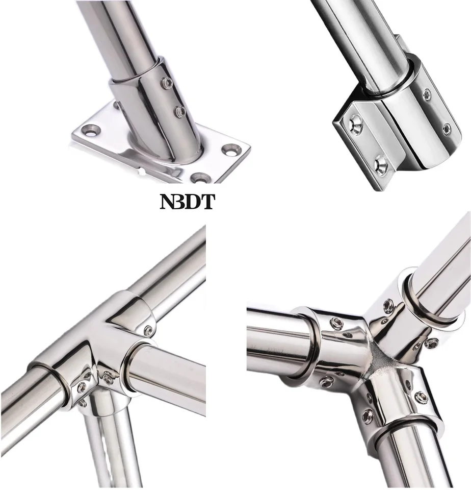 Edelstahl Boot Handlauf Fittings 60° - Marine Grade 316 Edelstahl