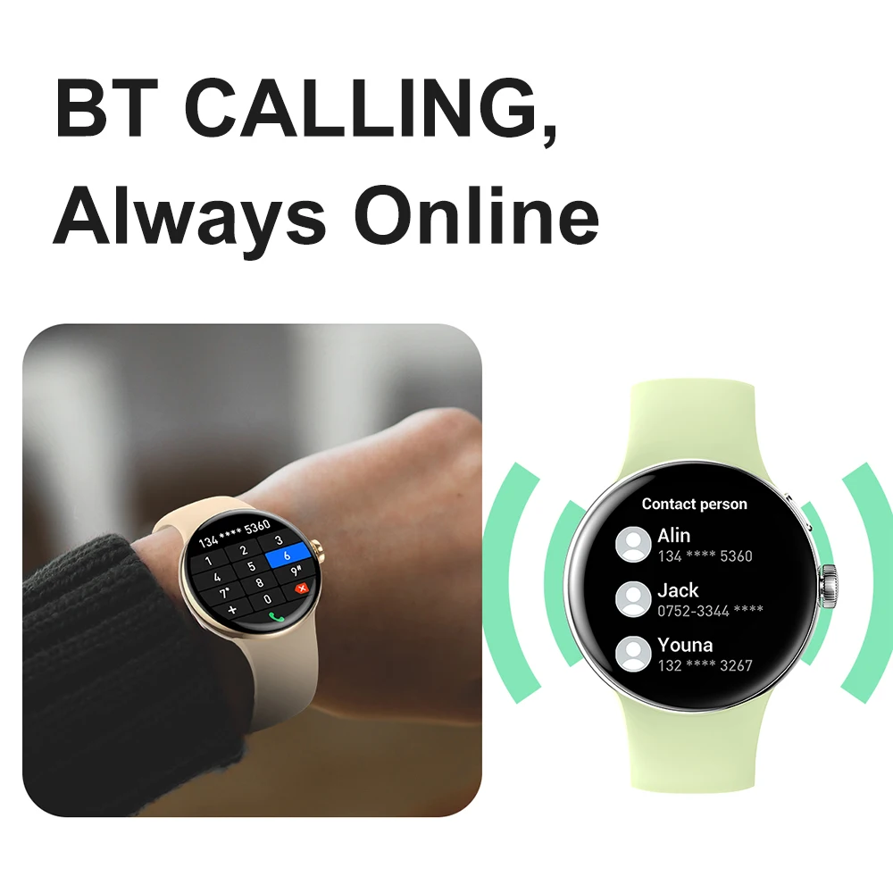 LA24 Ʈ ġ 1.3 ġ ȭ 360*360 IP68  AI  ýƮ  Smartwatch  ȭ PK Google Pixel ð