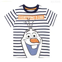 Frozen T Shirt Girls Kids Men Summer Short Sleeve Friends Stripe Tee Shirt Clothes Olaf T-shirt Children 1