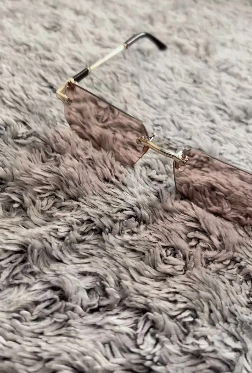 XJiea Rectangular Rimless Sunglasses,Fashion Men Outdoor Sun Glasses,Summer Women Decorative Eyewear,Shopping, Drive to Wear photo review