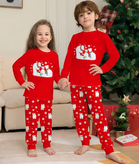 Ensembles de pyjama en coton Stitch pour enfants, vêtements de nuit de Noël  pour bébés garçons, vêtements pour filles, chemise à manches longues,  pantalon imbibé - AliExpress