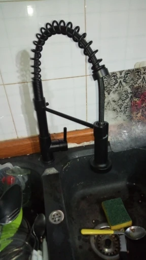 Black Chrome Flow Master: Modern Matte Black Pull-Down Faucet with Dual Modes photo review