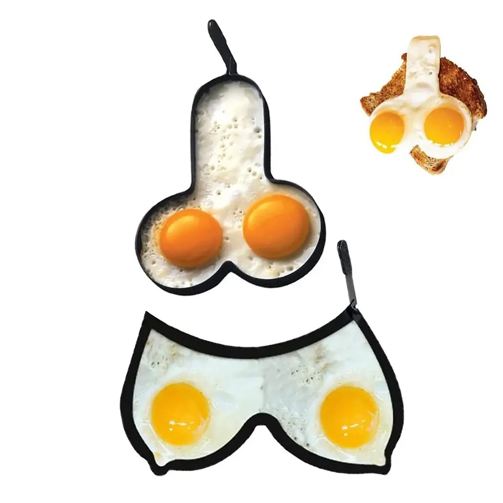 for adult funny pretend play tpr kitchen food omelette toy sticky eggs cooking fried egg squeeze eggs fried egg squeeze 2pcs Funny Fried Egg Cooking Rings Molds Stainless Steel Kitchen Egg Fried Mould With Handle Professional Non-Stick Egg Ring