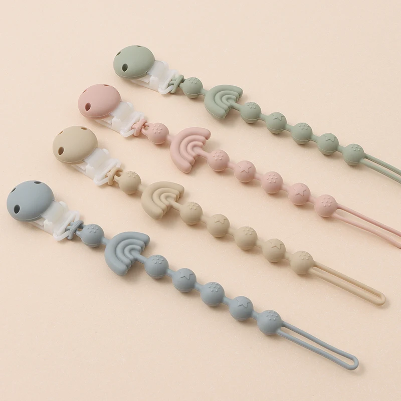 Bebe Eco Friendly Silicone Pacifier Clip For Newborn Food Grade Teething Toy Chain Baby Accessories Dummy Holder Nipple Clip kissteether baby teether wooden pacifier clip toodler food grade baby silicone bead hexagon beads eco friendly baby teething toy