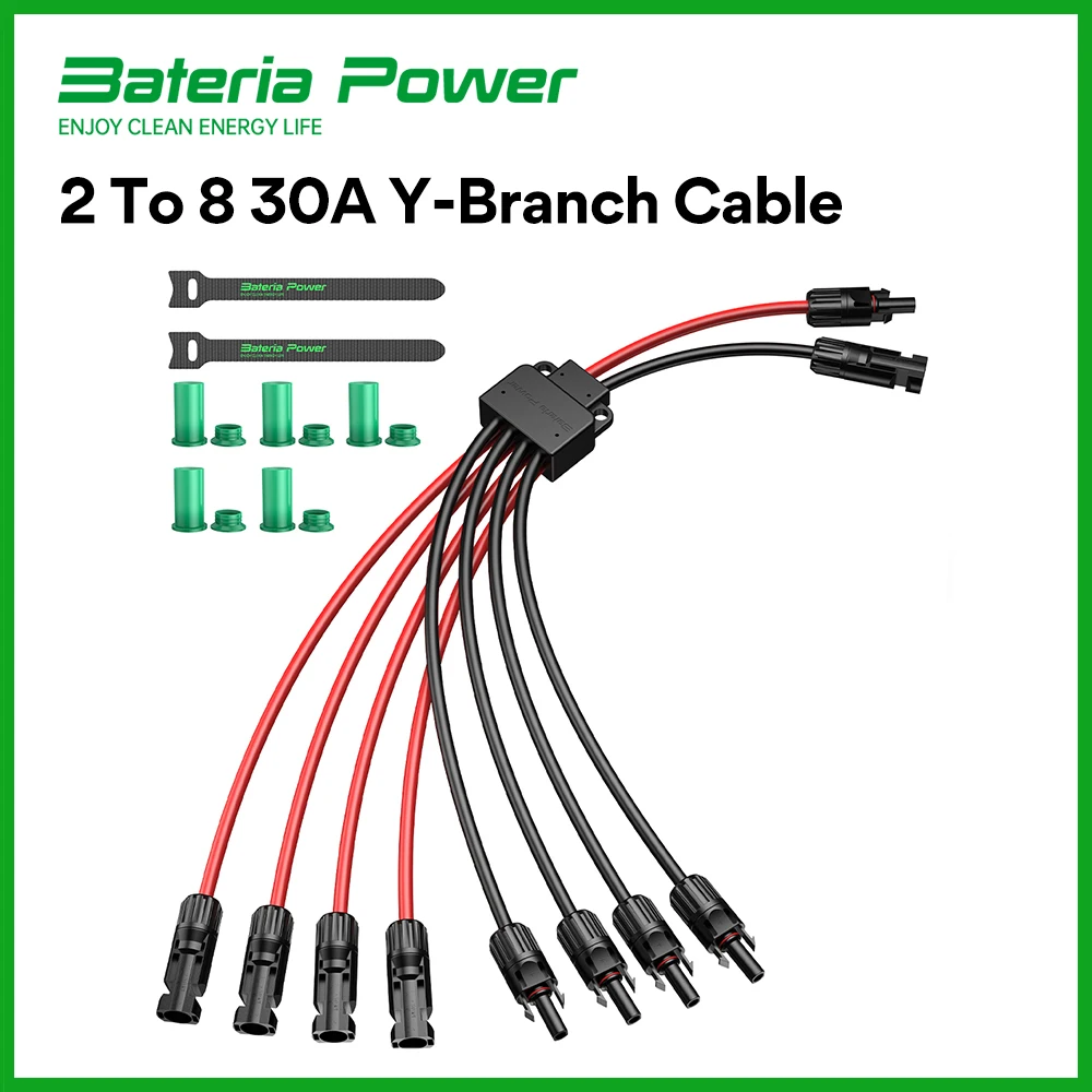 Connettori solari Cavo a Y da 30 A, cavo solare Adattatore parallelo Connettori per cavi per pannelli solari in coppia per pannelli solari