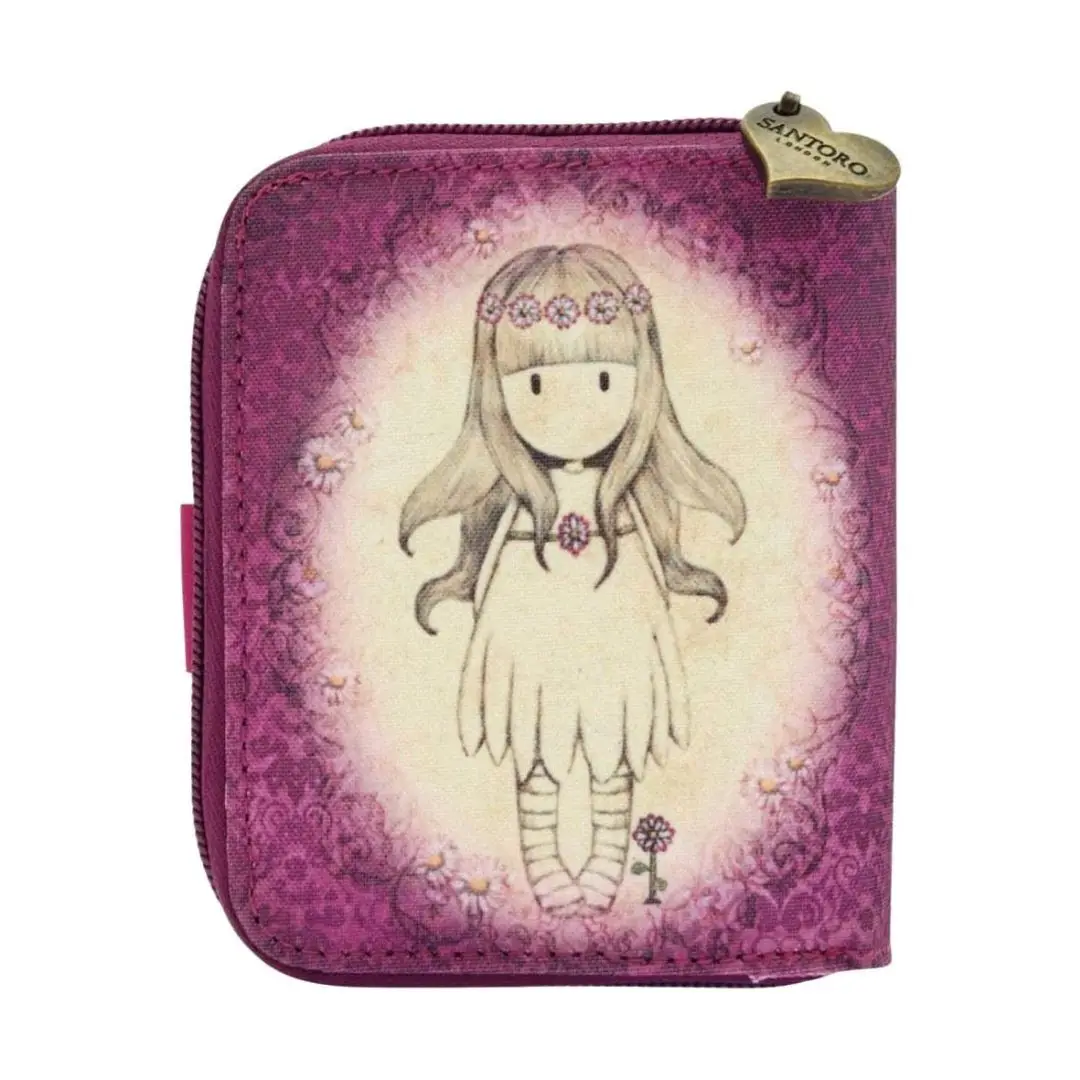 Porte-monnaie Santoro London Gorjuss - Motif "Every Summer Has A Story" - Rose Et Blanc