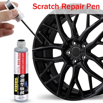 Penna per riparazione graffi ruota auto Cerchione nero Rimozione vernice per ritocchi Accessori per la cura della vernice con nastro nero 1