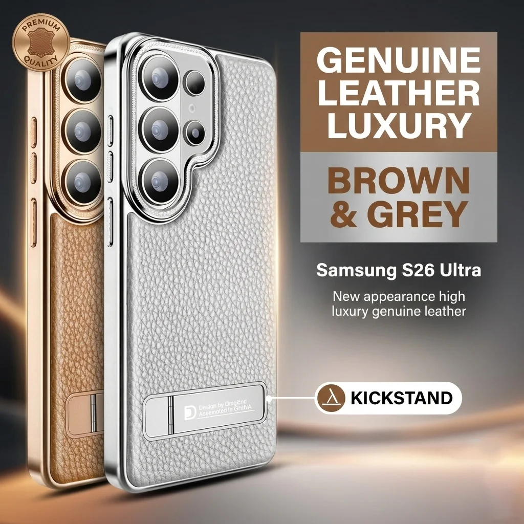Leather Magnetic Case with Metal Bracket & Lens Frame Cover