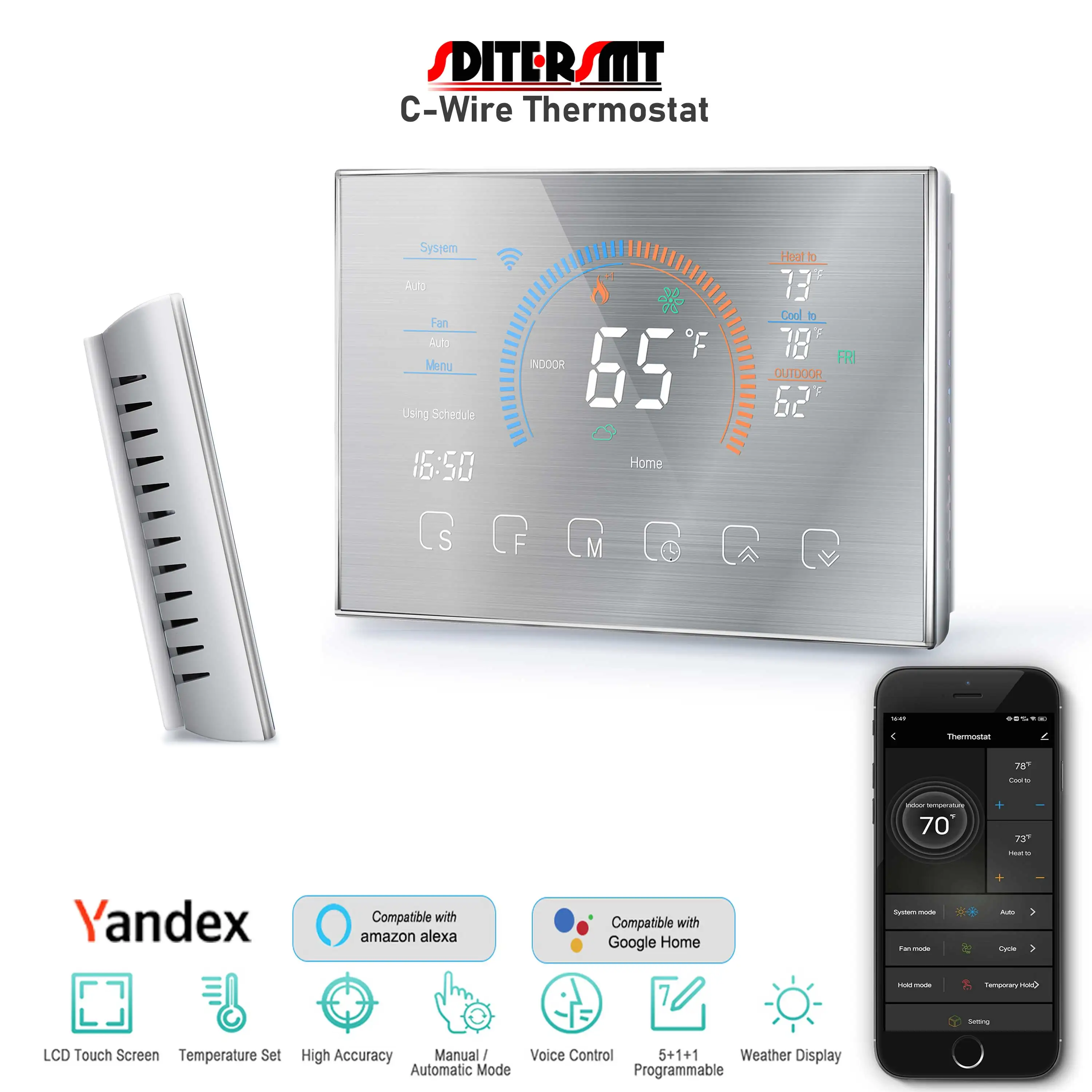 BHP-8000C 24V Heat Pump Thermostat for Air Conditioner/Boiler/Air Energy  Equipment Control Fans,Valves,Compressors By TUYA WIFI - AliExpress