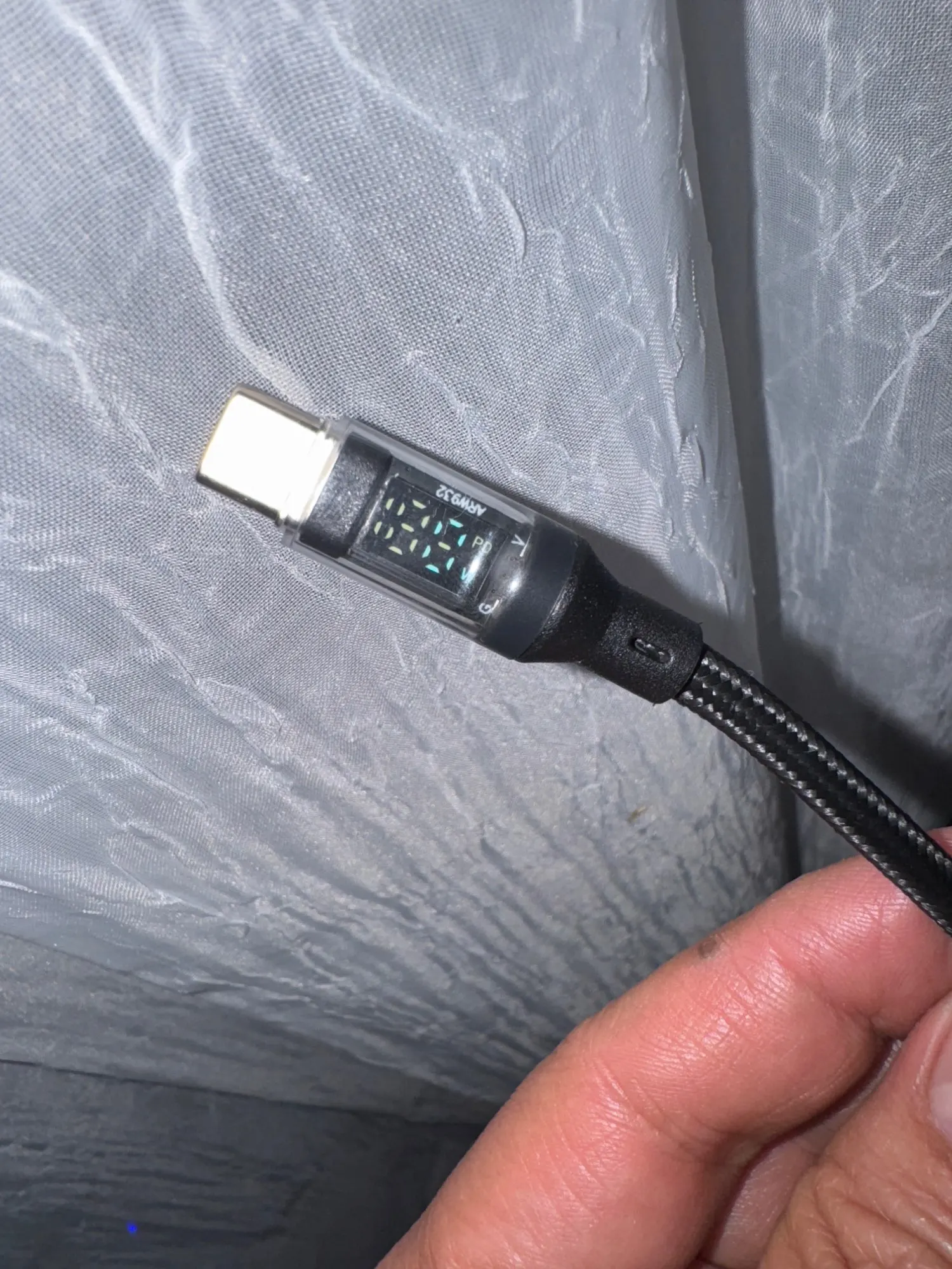 120W USB Phone Super Fast Charging Cable With LED Display 100W Type-C To Type-C Data Cord photo review