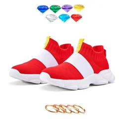 Sonic-Themed Red Shoes for Kids - Cartoon Anime Inspired Footwear (ShoesWithRingGem)