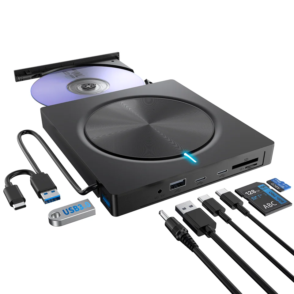USB 3.0 Portable External CD DVD Drive