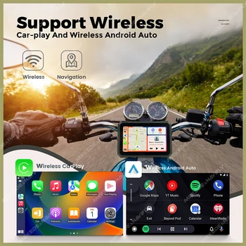 Navifly 7-inch Motorcycle GPS Navigation IPX7 Waterproof Wireless Carplay Android Auto Display Screen Portable Motobike Monitor 3