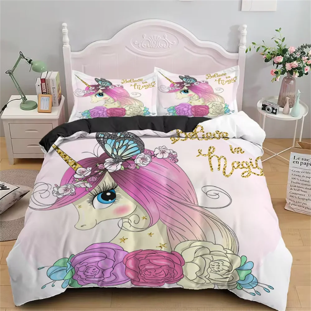 Copripiumino Singolo Per Bambini 135x200 Con Animali - Set 3 Pezzi Con Federe 50x75, Biancheria Letto In Poliestere Con Cerniera