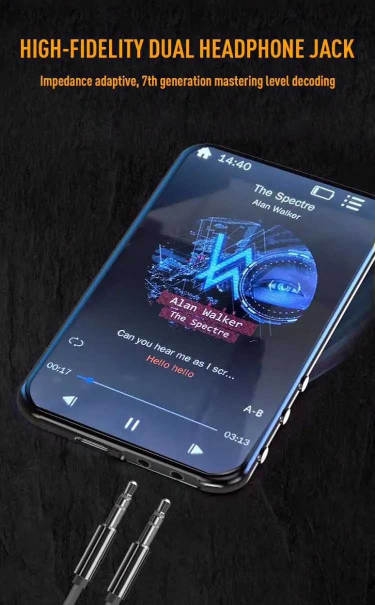 4 Inch HD Mp3 Mp4 Player Full Touchscreen Bluetooth 5.0 Walkman 256GB Built-in Speaker Music Player FM Radio Record Ebook
