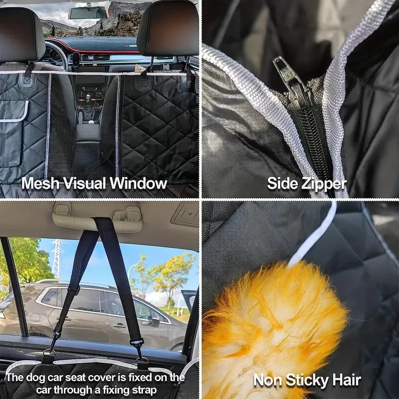 Universal Pet Car Seat Cover Waterproof Mesh Window Storage Pocket Durable Scratchproof Nonslip Dog Car Hammock