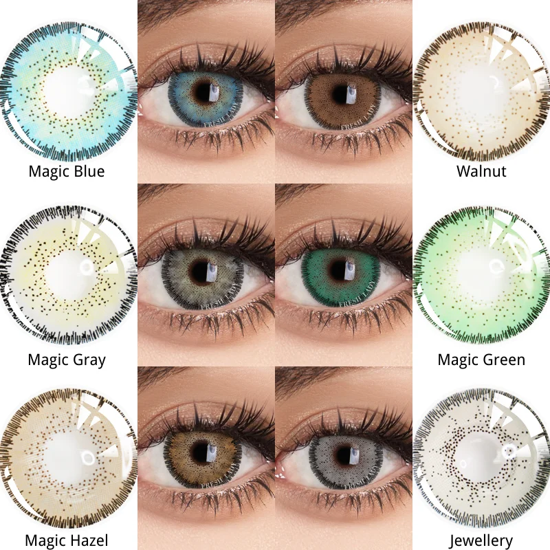 

UYAAI Natural Contact Colored Lenses For Eyes Mocha Series 1Pair Multicolor Lens Soft Yearly Pupils Beauty Makeup