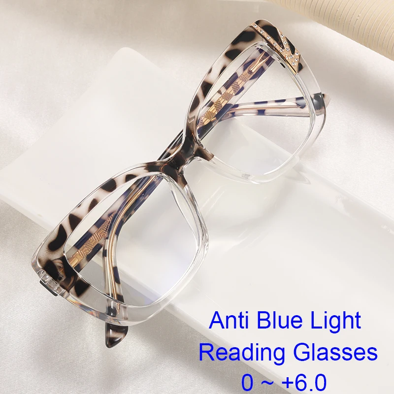 2023 Reading Glasses Anti Blue Light Presbyopia Eyewear Luxury Brand Clear  Square Glasses Frame Prescription Computer Eyeglasses - AliExpress