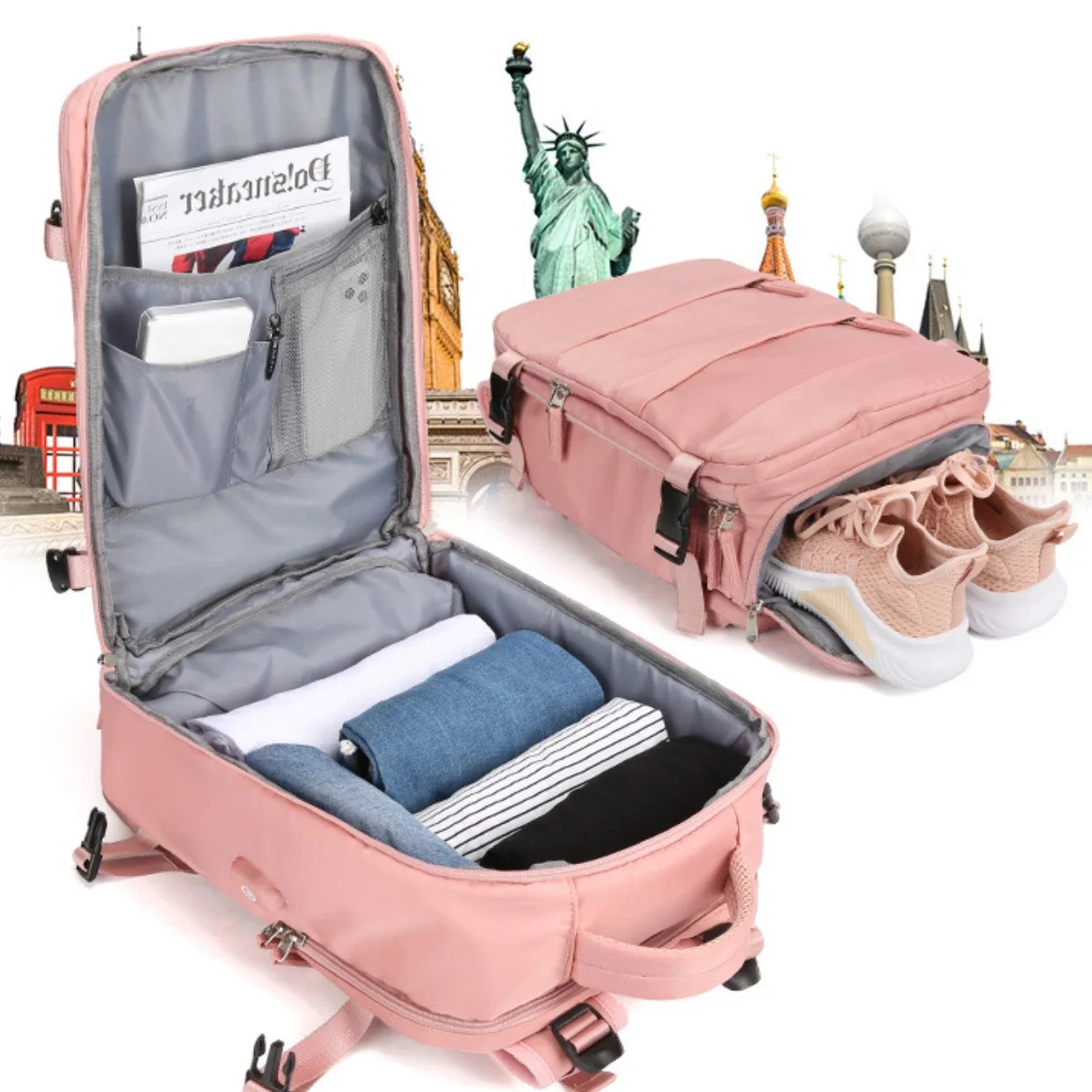 Sac à dos voyage femme ouverture valise