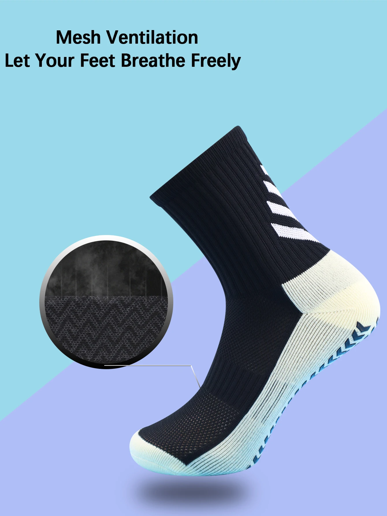 Football Socks 1 Pair Men's Grip Non Slip Athletic Cushion Pads for Football/Basketball/Hockey
