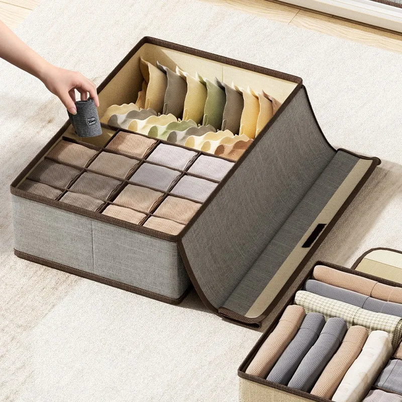 Clothes Organizer Storage Box Drawer Organizer 1Pcs Organizers Fabric Storage Compartments Drawer Type Storage Box Three in One Wardrobe Organizer Clothes Foldable Socks Home