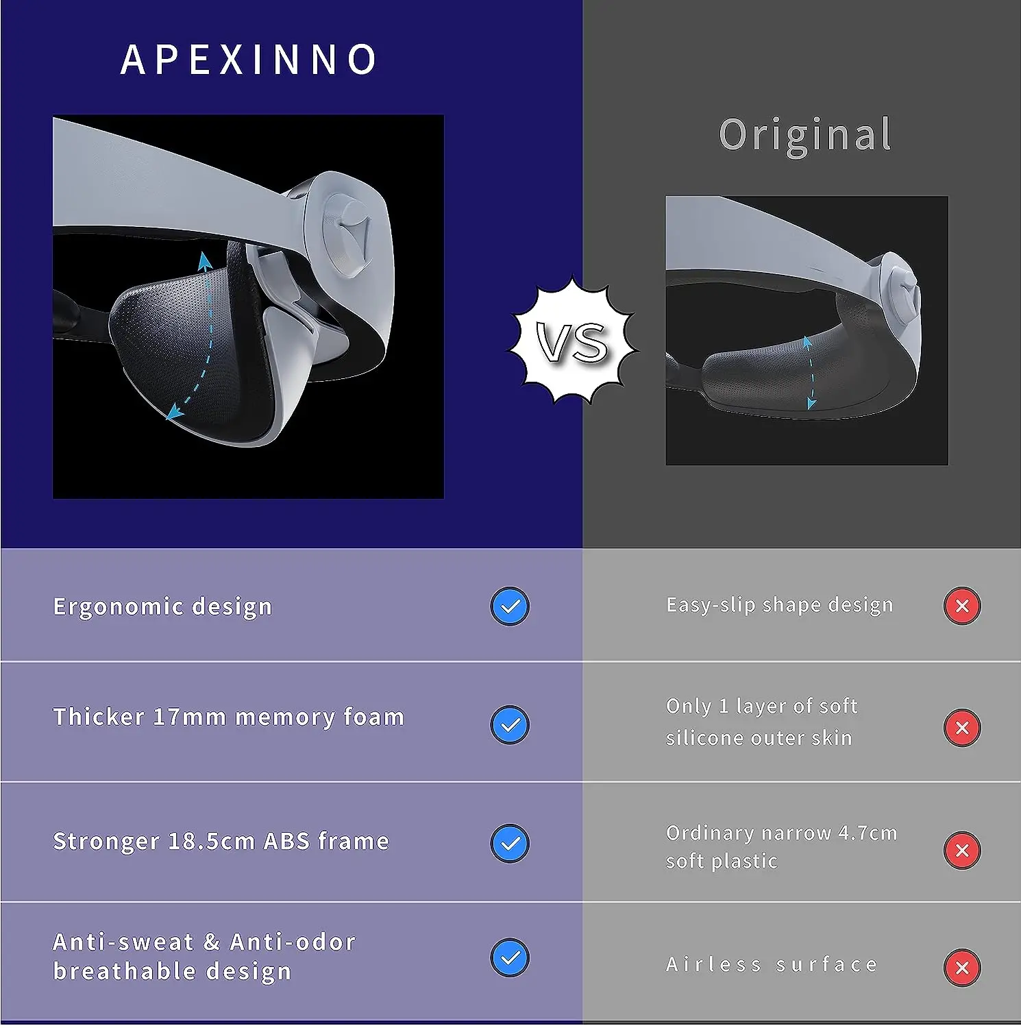 APEXINNO Head Strap Cushion Pad for psvr2 PS5 VR Headset