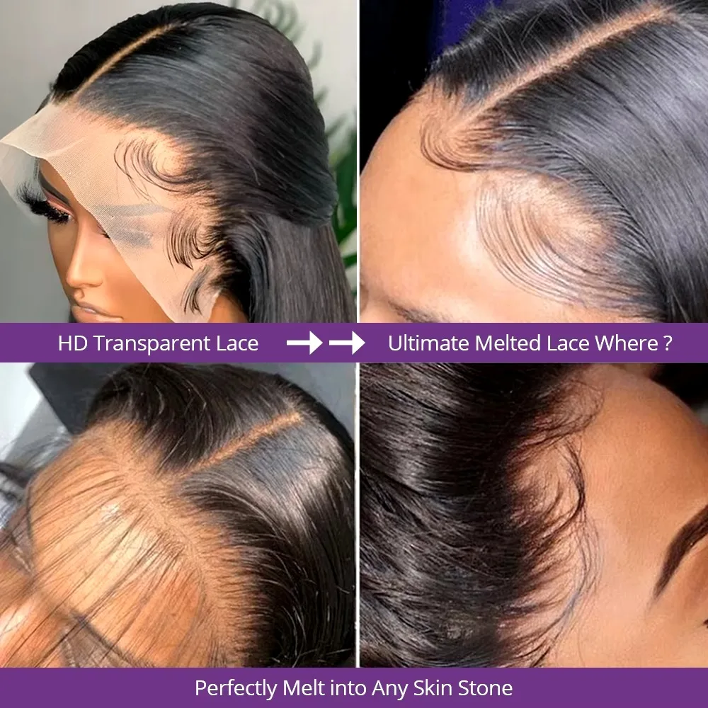 40 Inch 13x6 HD Bone Straight Lace Front Wigs Human Hair 13x4 5x5 Brazilian Remy Hair Transparent Lace Frontal Wig For Women 4
