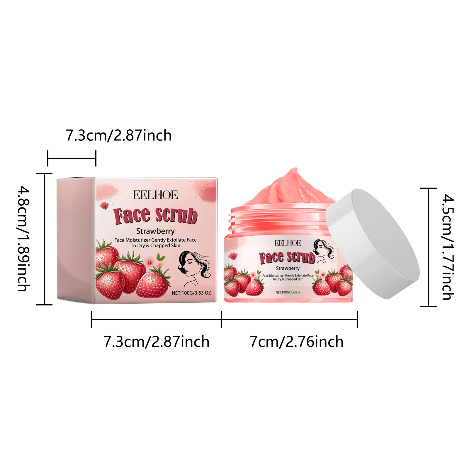 EELHOE Strawberry Face Scurb Gentle Remove Dead Skin Improve Roughness Moisturizing Smoothing Facial Exfoliating Gel