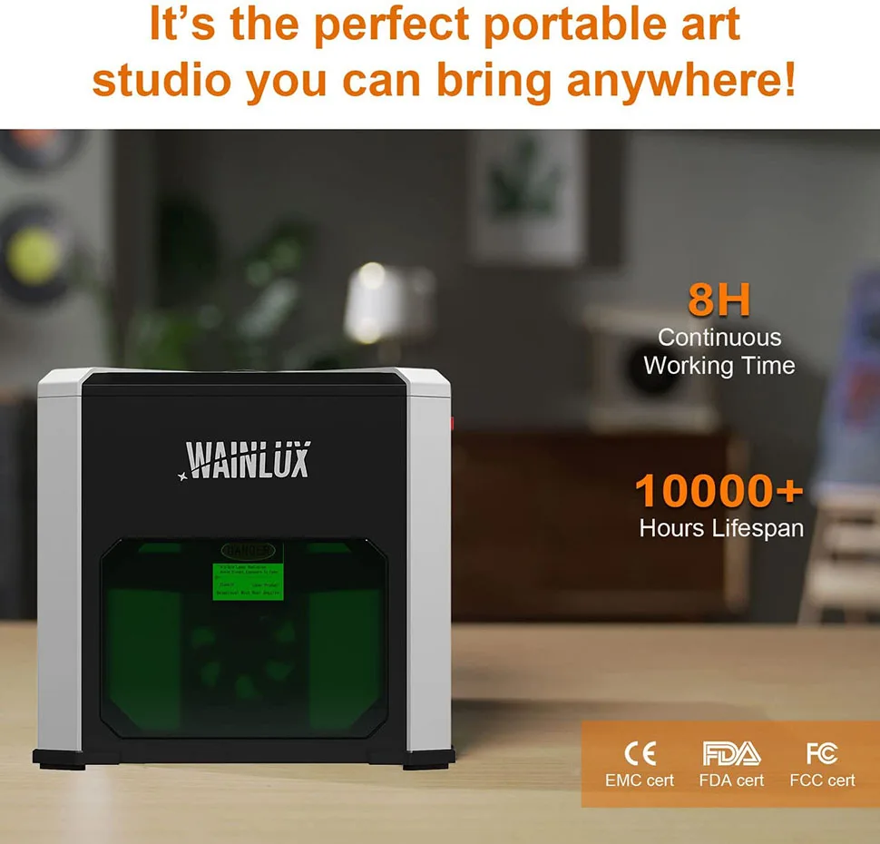 Laser Engraving Machine Wainlux k6 Mini Laser Engraver 3000mW APP/PC Support Laser Engraver Cutter Machine Bluetooth Portable Engraving Marking