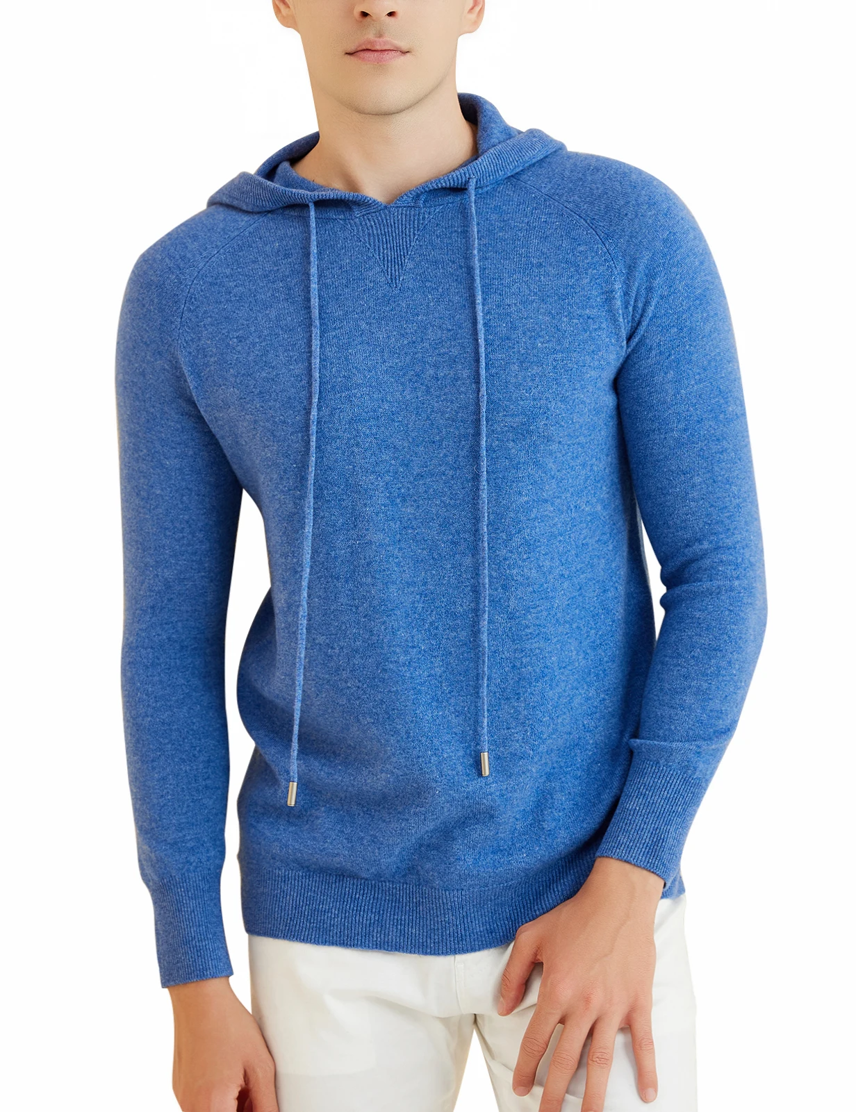 Hoodie Men's Sweater 100% Merino Wool Knit Hooded Sweater 2023 Fall Winter Warm Long Sleeve Pullover Male Korean Luxury Clothing 4