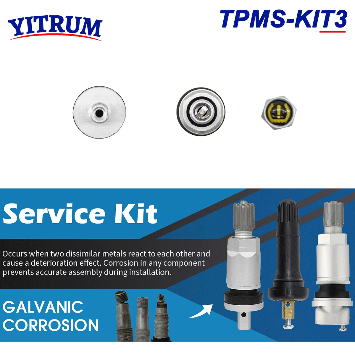 TPMS 타이어 압력 센서, 알루미늄 합금 밸브 스템 교체 수리 키트, GM 쉐보레 캐딜락 GMC 오펠 포드 링컨용