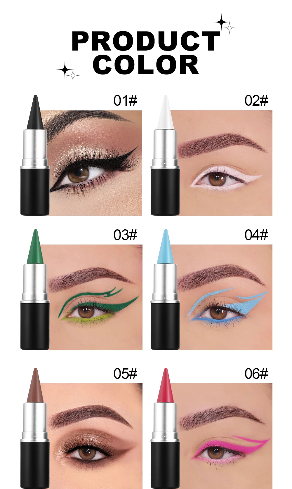 Description Picture 5 of item12color Matte Eyeliner Pencil & Solid Gel | Smudge-Proof, Long-Lasting Formula | Easy to Apply for Precise,lipstick