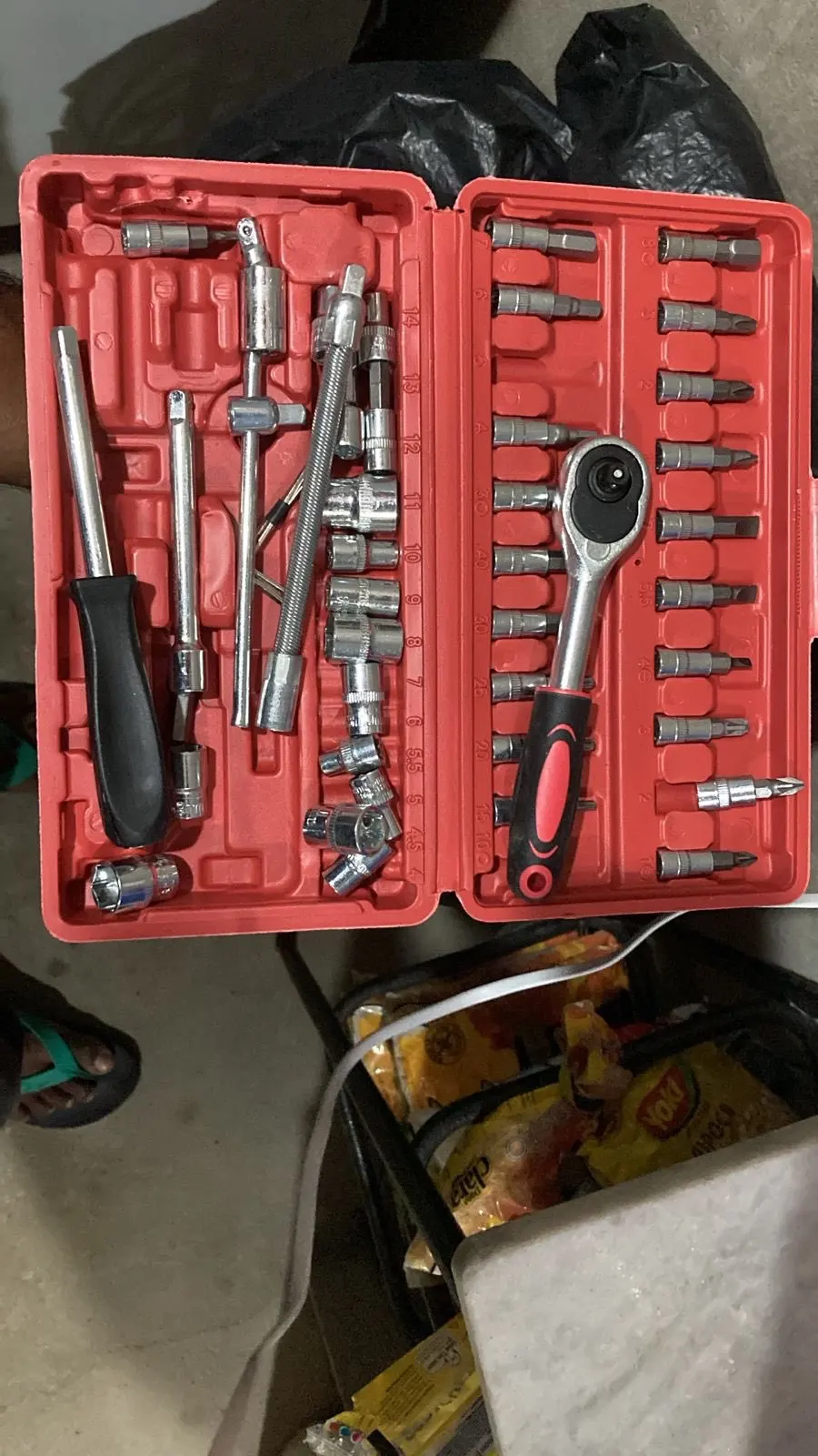 Kit Chaves Jogo Catraca Reversível Soquetes 46 Peças + Maleta photo review