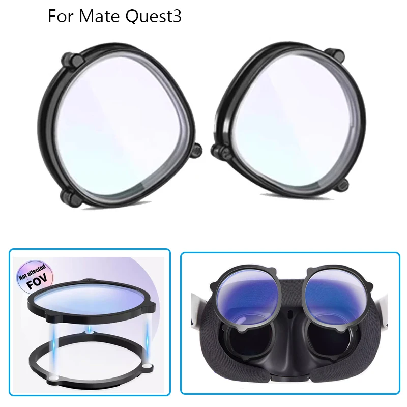 

VR Glasses Prescription Lenses for Mate Quest 3 Myopia Lens Magnetic Eyeglass Anti Blue Light Protect The Lens Accessories