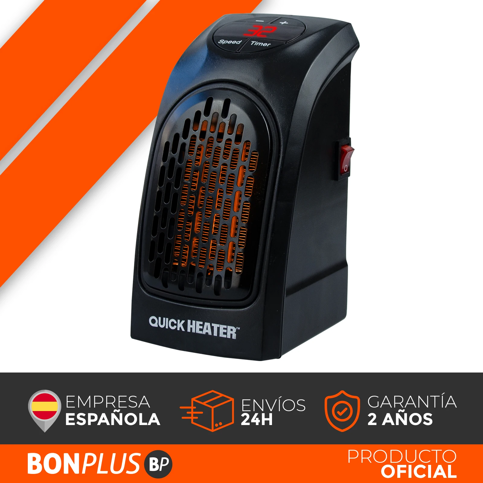 Bonplus BP | Household electric wall Heater | Mini fan | Small electric Mini  radiator | Quick Heater | Low power Heater | 400W power | Programmable up  to 12 hours | Adjustable temperature