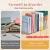 Transparent Acrylic L-Type Bookend Four-Shelf Desktop File Storage Display Bookshelf Office Organizational Tool for Home Use 3