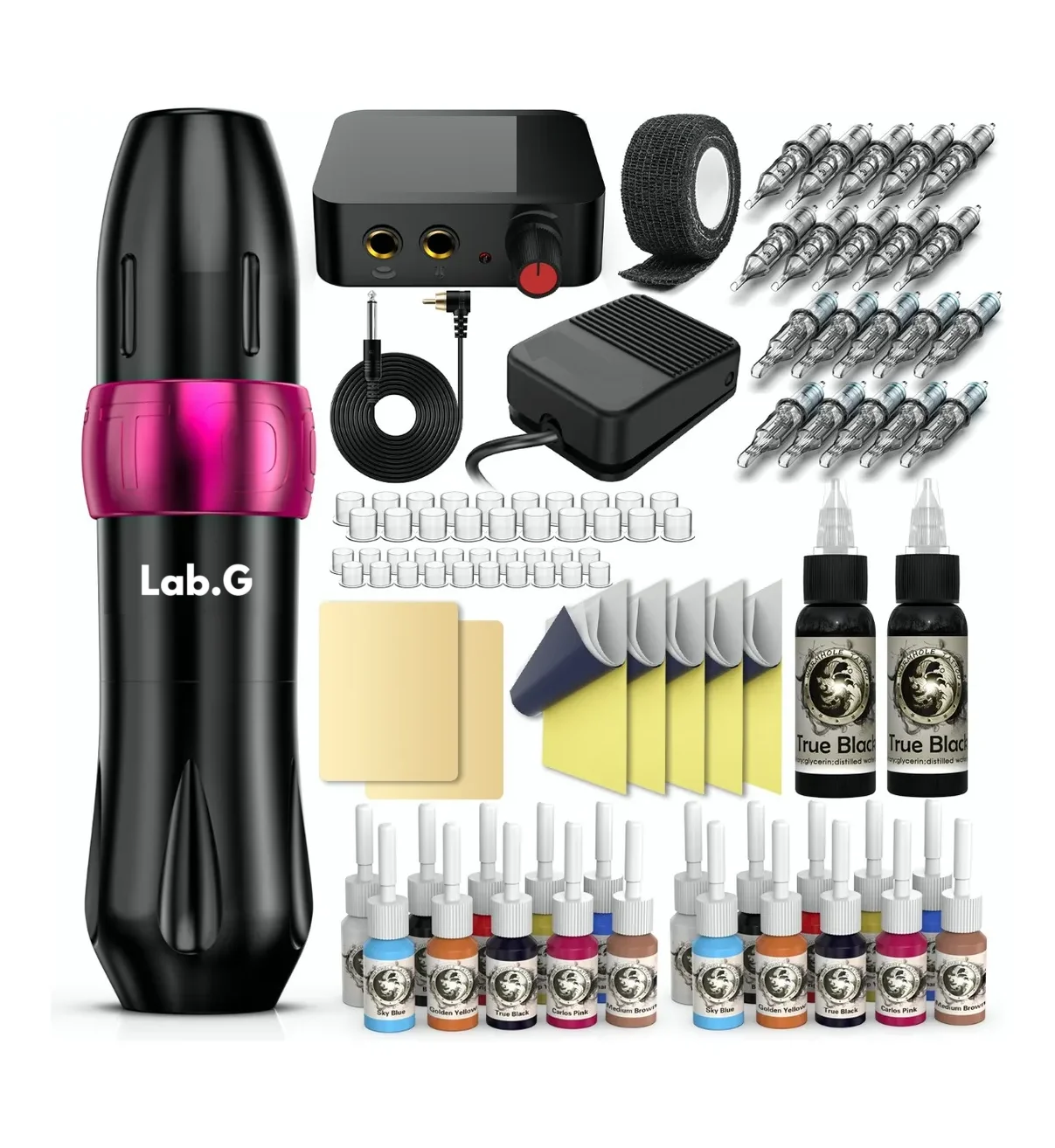 Kit Tatuar Profesional Maquina Tatuar Lab,G Alta Calidad Negro