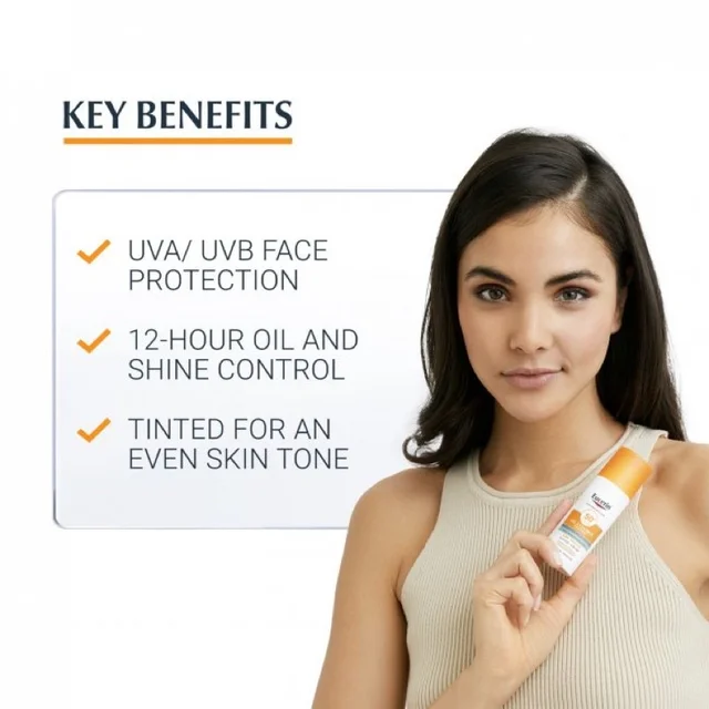Eucerin Frissítő Olajkontroll Arc -Fényvédő 50 Ml -Es Érzékeny Bőr Uv Védelem Spf50+ Vízálló Fehérítő Fényvédő Krém - Image 5