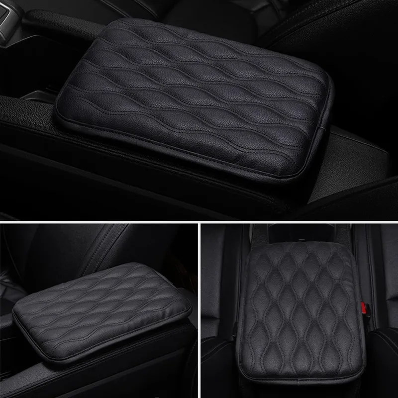 Pu Leather Car Armrest Pad Cover Mat Auto Seat Armrests Box Pads