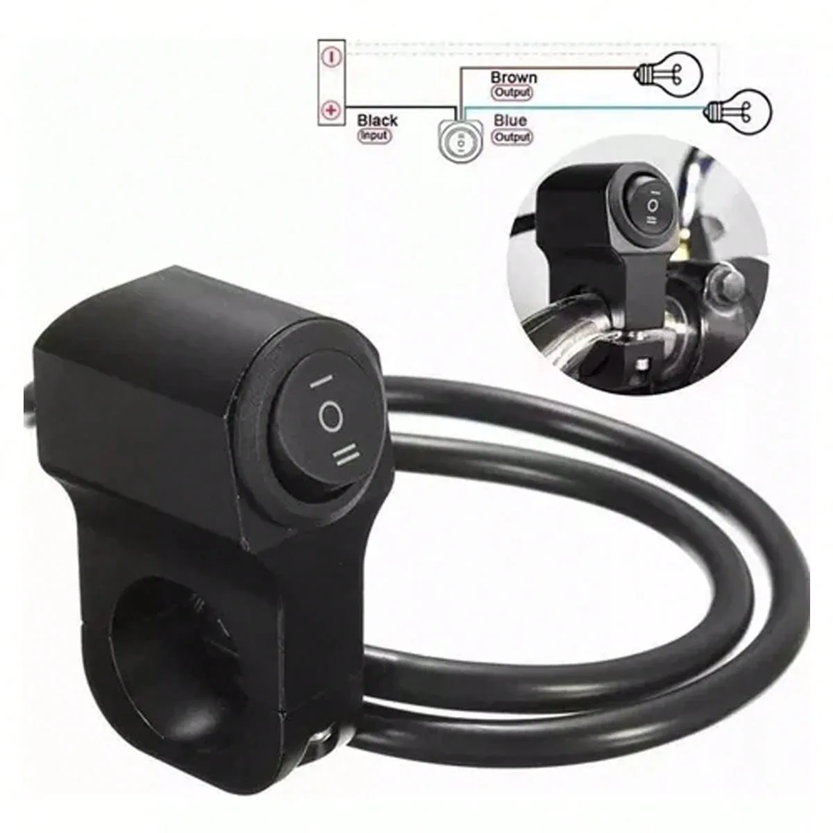 Joli Antibrouillard pour Guidon de Moto, 22mm, 7/8 Pouces, Lumière de Sauna, Étanche