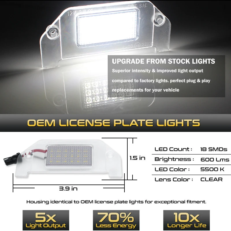  Ǯ SMD LED ȣ  Ʈ, LH + RH, 05-14 ũ̽ 300 300C ũ̽ 긵 07-10 ڵ  , 2PCs