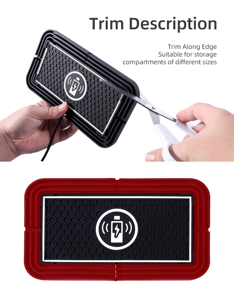Wireless Car Charger Silicone Non-Slip Fast Charging Pad