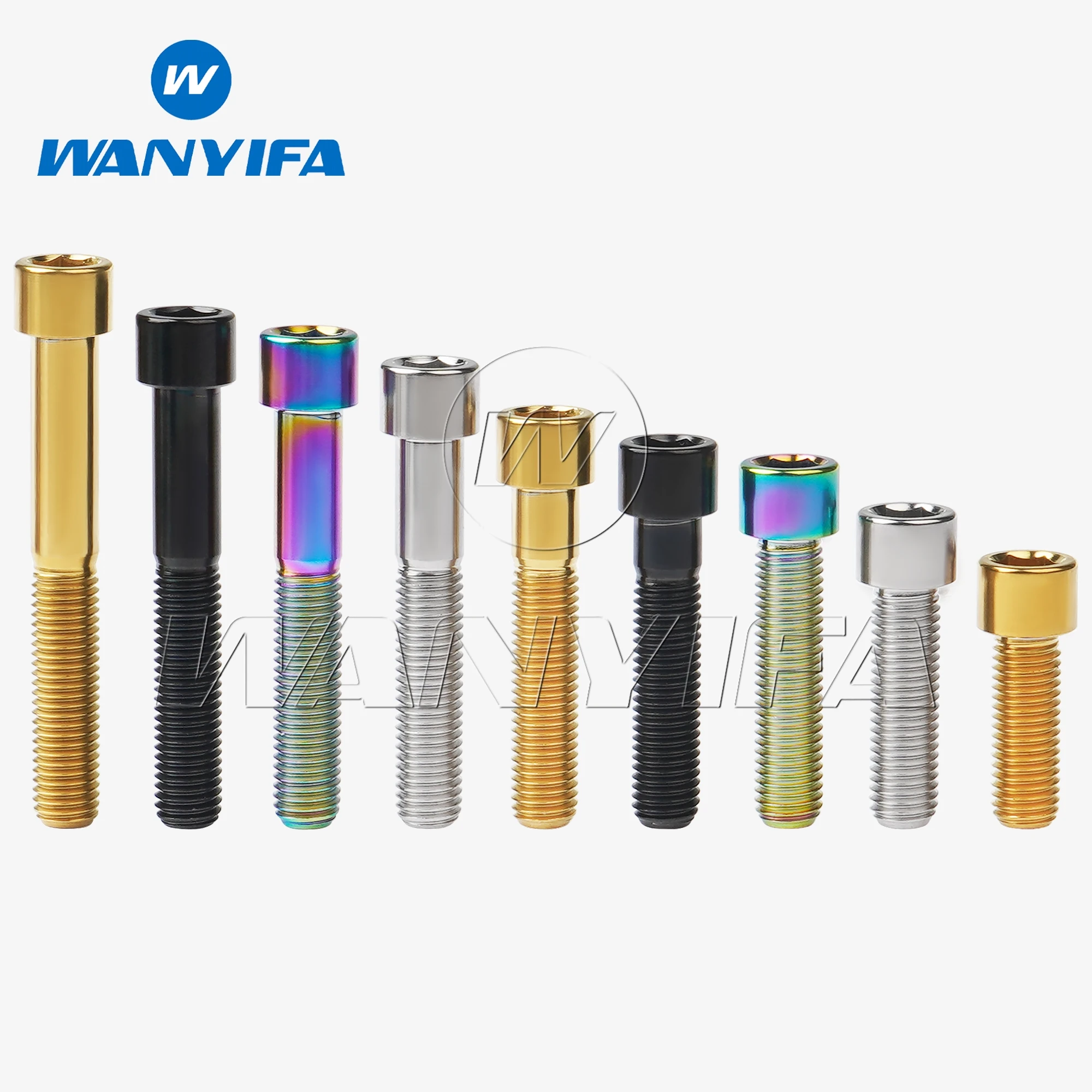 Titanium Bolts Wanyifa Titanium M7x20-50mm Bolt Cylindrical Columniform Head Screws 6AL-4V GRADE 5