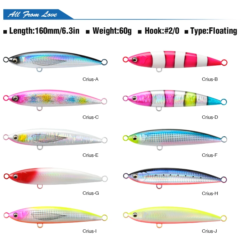TSURINOYA 160F ٴ幰  ̳, ž 潽 CRIUS ƮѸ ƽ ̳, GT Ʈ ؼ, ū ϵ ̳, 160mm, 60g