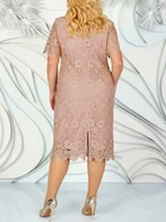 Plus Size Elegant Party Dresses White Woman Summer Embroidery Floral Wedding Guest Slim Pencil Midi Dress Vestidos - Image 4